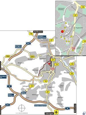 Karte Anfahrtbeschreibung KVBW Stuttgart Karte Anfahrtbeschreibung KVBW Stuttgart