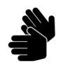 Zwei Hände: Symbol der Deutschen Gebärdensprache