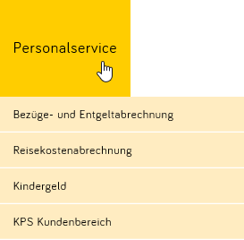 Untermenü des Personalservice Untermenü des Personalservice