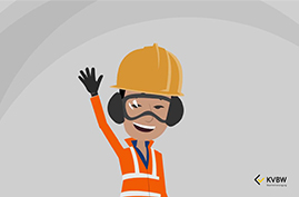 Arbeiter winkt Arbeiter winkt