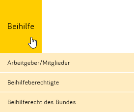 Untermenü der Beihilfe