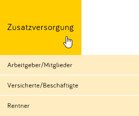Untermenü der Zusatzversorgung Untermenü der Zusatzversorgung